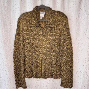 Vintage 70/80s Joseph Ribkoff Satin Crinkle Jacket Union Made in Canada Size 16